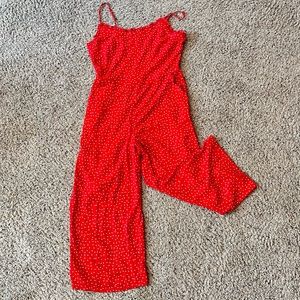 Charlie Paige Jumpsuit - Red and White Polka Dot NWT